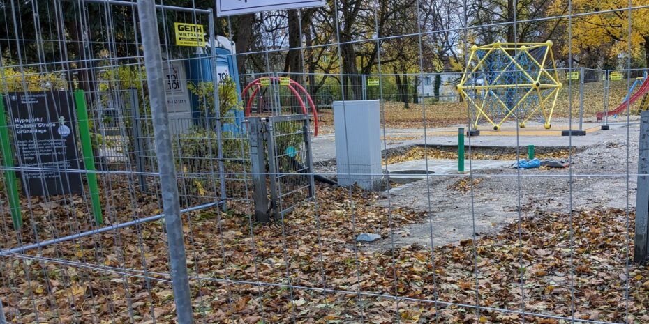 Baustelle für Toilettenanlage am Hypopark