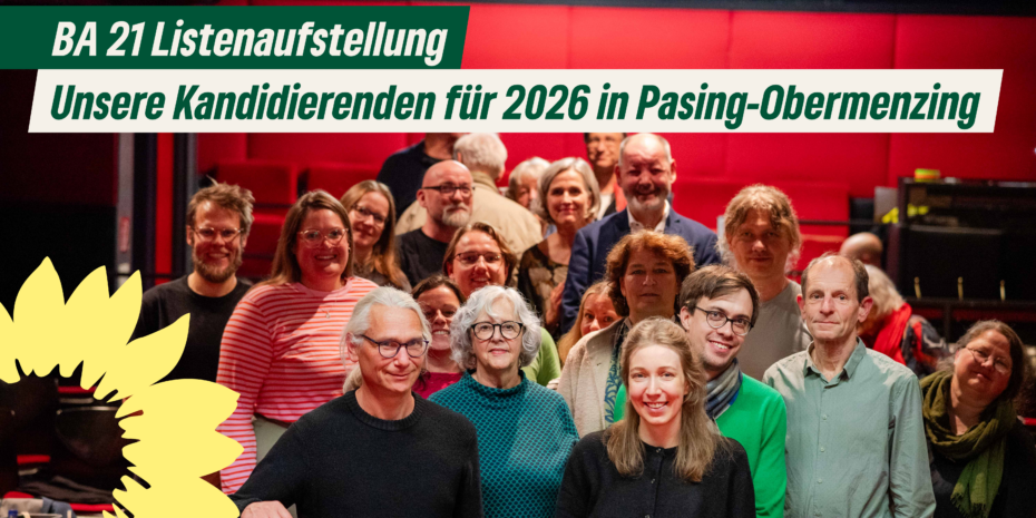 Grüne Kandidierende für den Bezirksausschuss 21 nach der Aufstellungsversammlung